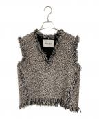 DEPAREILLEデパリエ）の古着「ラメフリンジツイードベスト」｜ブラック