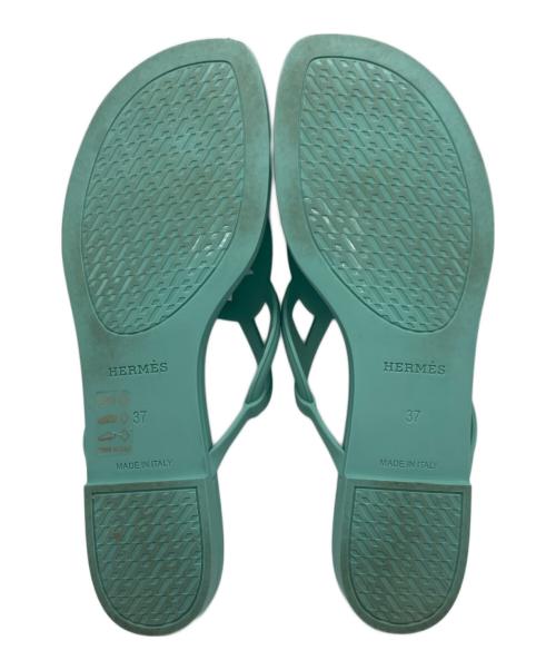 HERMES（エルメス）HERMES (エルメス) シェーヌダンクル エジェリラバーサンダル グリーン サイズ:37の古着・服飾アイテム