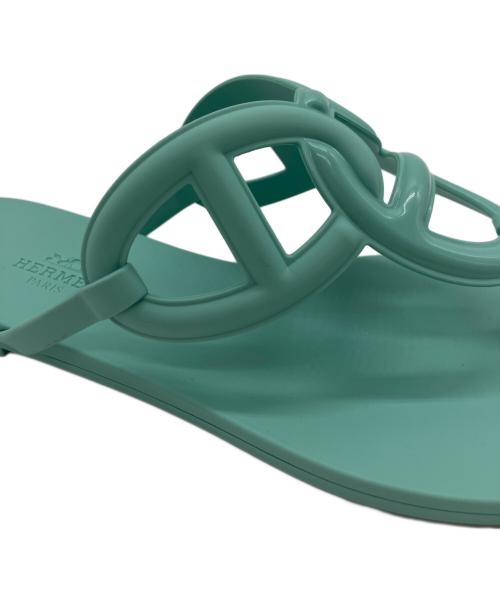 HERMES（エルメス）HERMES (エルメス) シェーヌダンクル エジェリラバーサンダル グリーン サイズ:37の古着・服飾アイテム