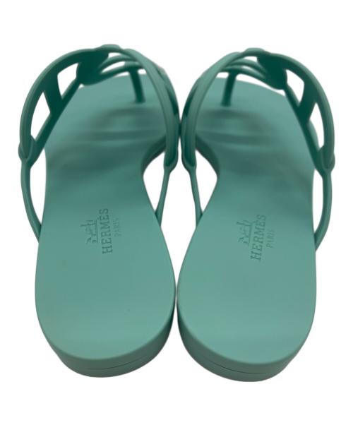 HERMES（エルメス）HERMES (エルメス) シェーヌダンクル エジェリラバーサンダル グリーン サイズ:37の古着・服飾アイテム