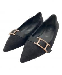 HERMES（エルメス）の古着「フラットパンプス」｜ブラック