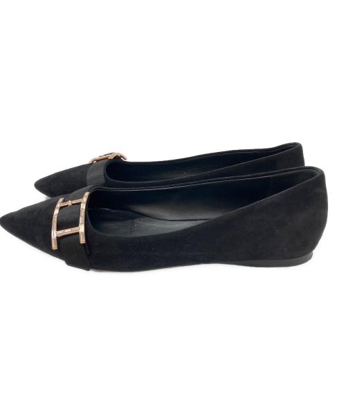 HERMES（エルメス）HERMES (エルメス) フラットパンプス ブラック サイズ:361/2の古着・服飾アイテム