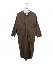 loin.（ロワン）の古着「ベルト付き エレガンスワンピース」｜ブラウン