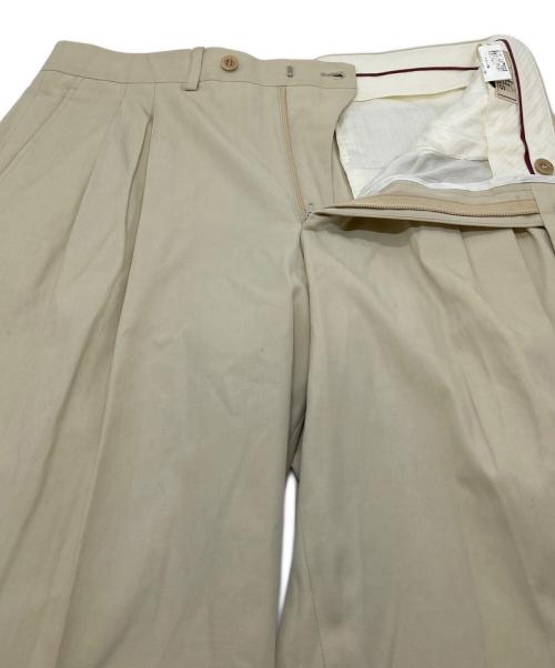 HERMES（エルメス）HERMES (エルメス) 2タックスラックス　コットンパンツ　イタリア製 ベージュ サイズ:50の古着・服飾アイテム