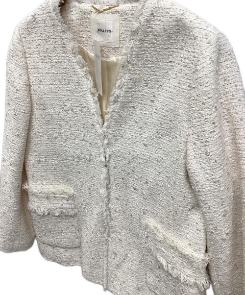 NOLLEY'S（ノーリーズ）NOLLEY'S (ノーリーズ) BISHU JAPAN コットンフラッグツィードVネックジャケット アイボリー サイズ:38 未使用品の古着・服飾アイテム