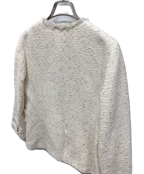 NOLLEY'S（ノーリーズ）NOLLEY'S (ノーリーズ) BISHU JAPAN コットンフラッグツィードVネックジャケット アイボリー サイズ:38 未使用品の古着・服飾アイテム