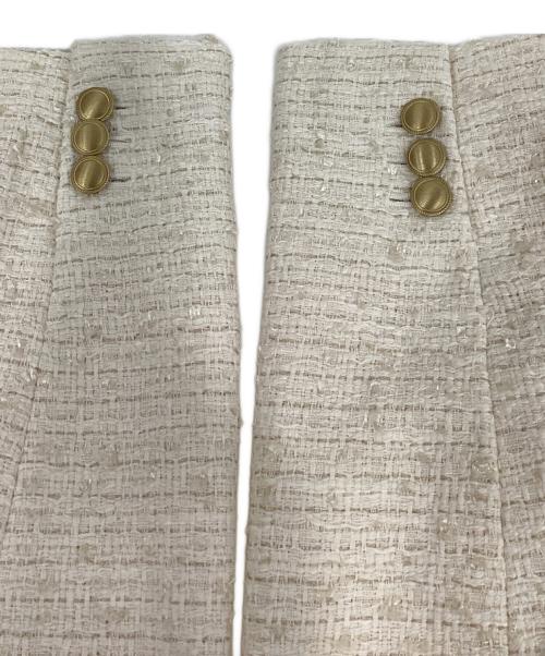 NOLLEY'S（ノーリーズ）NOLLEY'S (ノーリーズ) BISHU JAPAN コットンフラッグツィードVネックジャケット アイボリー サイズ:38 未使用品の古着・服飾アイテム