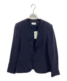 PLST（プラステ）の古着「トリアセブレンドカラーレスジャケット」｜ネイビー