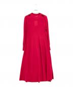 ANAYIアナイ）の古着「メリノウールショルダースリットワンピース」｜ボルドー