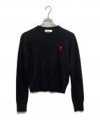 AMI Alexandre Mattiussiアミアレクサンドルマテュッシ）の古着「ハートロゴクルーネックニット」｜ブラック