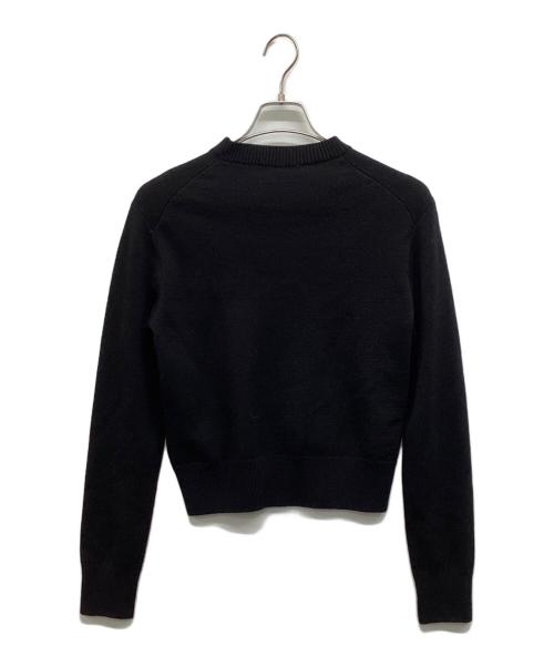 AMI Alexandre Mattiussi（アミアレクサンドルマテュッシ）AMI Alexandre Mattiussi (アミアレクサンドルマテュッシ) ハートロゴクルーネックニット ブラック サイズ:Freeの古着・服飾アイテム