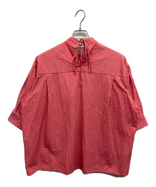 DRAWER（ドゥロワー）DRAWER (ドゥロワー) コットンドビースタンドカラーブラウス ピンク サイズ:36の古着・服飾アイテム