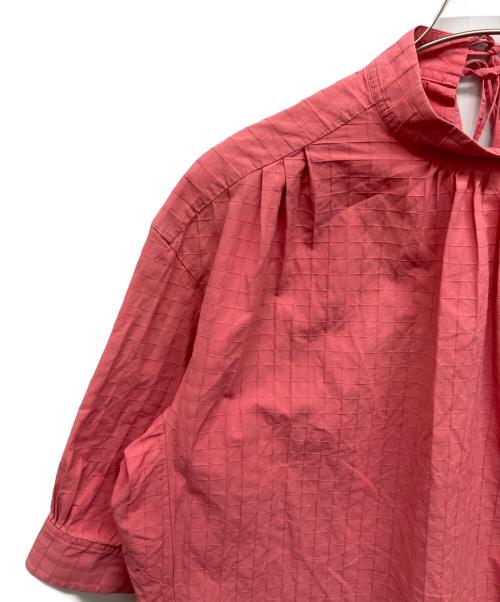 DRAWER（ドゥロワー）DRAWER (ドゥロワー) コットンドビースタンドカラーブラウス ピンク サイズ:36の古着・服飾アイテム