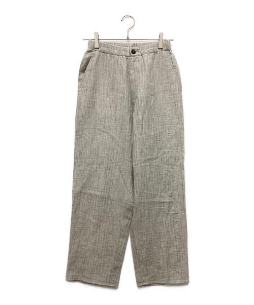 babaghuri（ババグーリ）babaghuri (ババグーリ) リネンブレンドストレートパンツ グレー サイズ:Mの古着・服飾アイテム