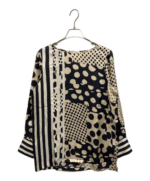 MaxMara（マックスマーラ）MaxMara (マックスマーラ) ドット柄シルクブラウス ベージュ サイズ:40の古着・服飾アイテム