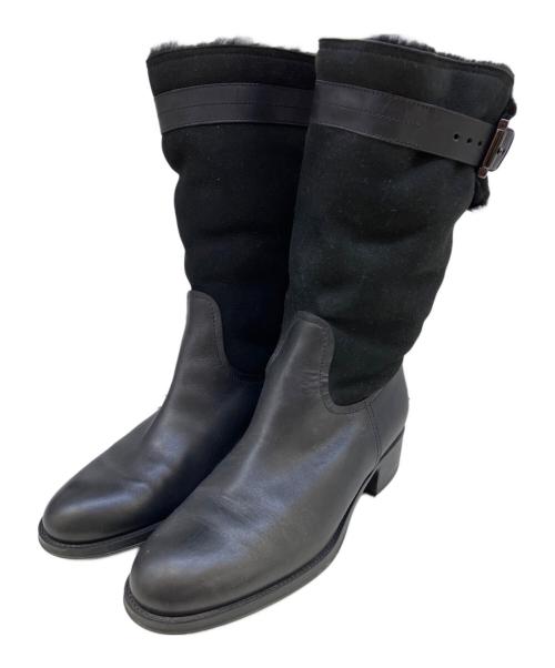 TOD'S（トッズ）TOD'S (トッズ) レザームートンベルトブーツ ブラック サイズ:37の古着・服飾アイテム