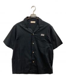 WIND AND SEA（ウィンダンシー）の古着「リネンオープンカラーシャツ」｜ブラック