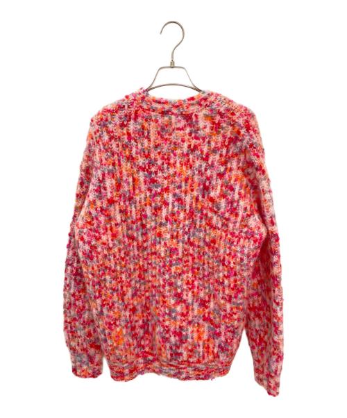 DRAWER（ドゥロワー）DRAWER (ドゥロワー) マルチカラー ミックスニット カーディガン ピンク サイズ:Freeの古着・服飾アイテム