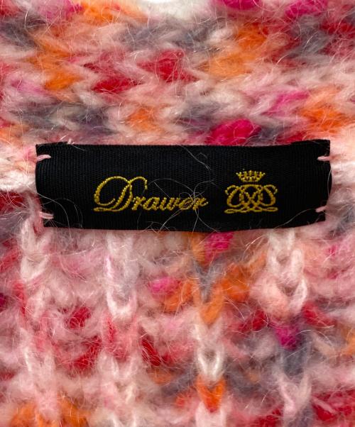 DRAWER（ドゥロワー）DRAWER (ドゥロワー) マルチカラー ミックスニット カーディガン ピンク サイズ:Freeの古着・服飾アイテム