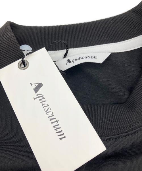Aquascutum（アクアスキュータム）Aquascutum (アクアスキュータム) クルーネックTシャツ ブラック サイズ:8の古着・服飾アイテム