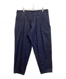 Y's for men（ワイズフォーメン）の古着「12oz DENIM SIDE TUCK PANTS WITH COLOR COMBI STITCH」｜インディゴ