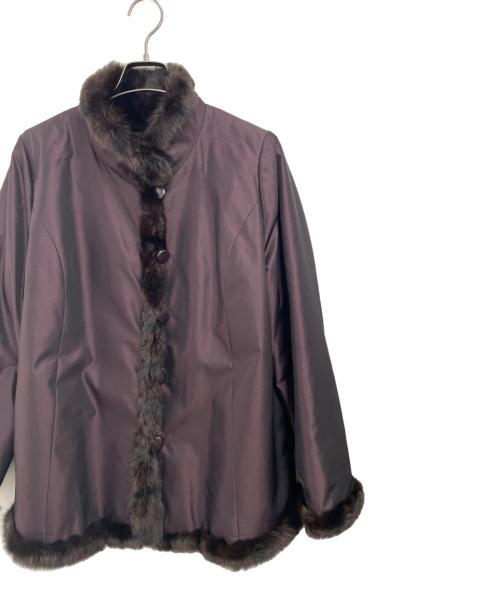 Leilian（レリアン）Leilian (レリアン) リバーシブルファージャケット パープル サイズ:9の古着・服飾アイテム