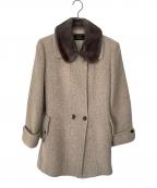 Leilianレリアン）の古着「カシミヤ混ミンクファー付コート」｜ベージュ