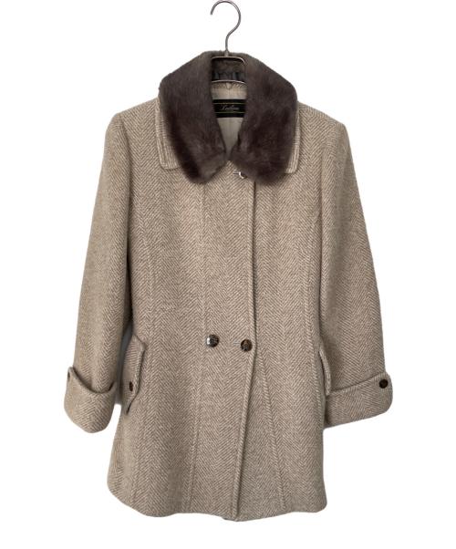 Leilian（レリアン）Leilian (レリアン) カシミヤ混ミンクファー付コート ベージュ サイズ:11の古着・服飾アイテム