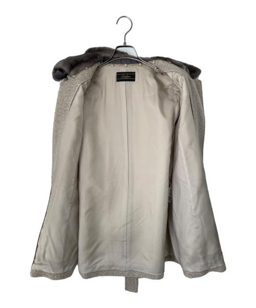 Leilian（レリアン）Leilian (レリアン) カシミヤ混ミンクファー付コート ベージュ サイズ:11の古着・服飾アイテム