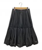 Mila Owenミラオーウェン）の古着「ウエストゴムギャザー切替バルーンスカート」｜ブラック