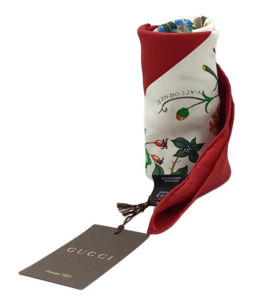 GUCCI（グッチ）GUCCI (グッチ) シルクスカーフ レッドの古着・服飾アイテム