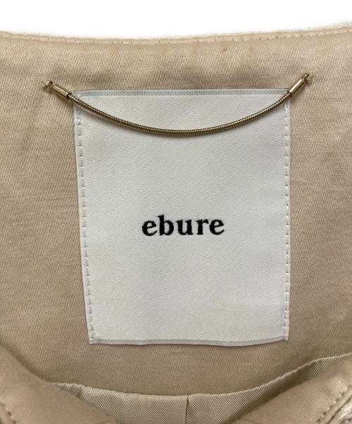 ebure（エブール）EBURE (エブール) プルームスパンコールツィード ノースリーブジャケット ベージュ サイズ:SIZE 38の古着・服飾アイテム