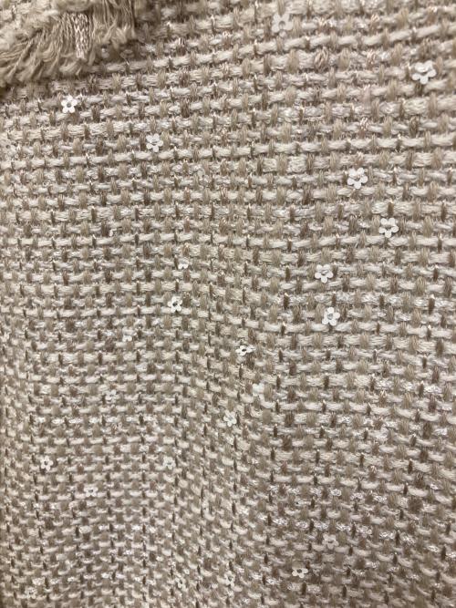 ebure（エブール）EBURE (エブール) プルームスパンコールツィード ノースリーブジャケット ベージュ サイズ:SIZE 38の古着・服飾アイテム