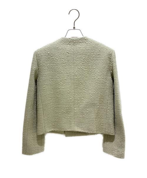 CELINE（セリーヌ）CELINE (セリーヌ) プレーンツイード シャスール ジャケット ライトグリーン サイズ:34の古着・服飾アイテム