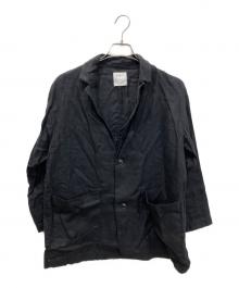 kurashi&trips publishing×KAGURE（クラシアンドトリップス パブリッシング×カグレ）の古着「フレンチリネンテーラードジャケット」｜ブラック