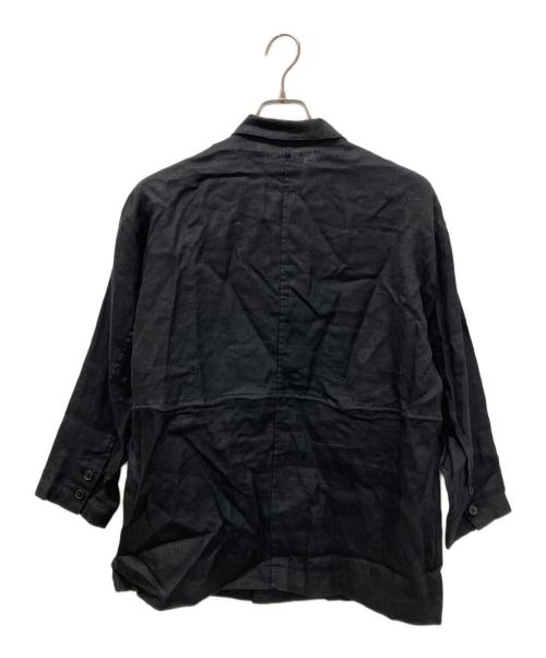 kurashi&trips publishing（クラシアンドトリップス パブリッシング）kurashi&trips publishing (クラシアンドトリップス パブリッシング) KAGURE (カグレ) フレンチリネンテーラードジャケット ブラック サイズ:Sの古着・服飾アイテム