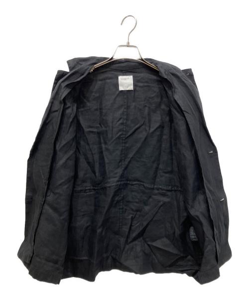 kurashi&trips publishing（クラシアンドトリップス パブリッシング）kurashi&trips publishing (クラシアンドトリップス パブリッシング) KAGURE (カグレ) フレンチリネンテーラードジャケット ブラック サイズ:Sの古着・服飾アイテム