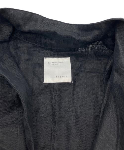 kurashi&trips publishing（クラシアンドトリップス パブリッシング）kurashi&trips publishing (クラシアンドトリップス パブリッシング) KAGURE (カグレ) フレンチリネンテーラードジャケット ブラック サイズ:Sの古着・服飾アイテム