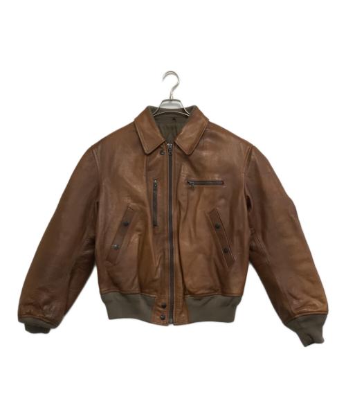 MEN'S BIGI（メンズビギ）MEN'S BIGI (メンズビギ) カウレザージャケット ブラウン サイズ:4の古着・服飾アイテム