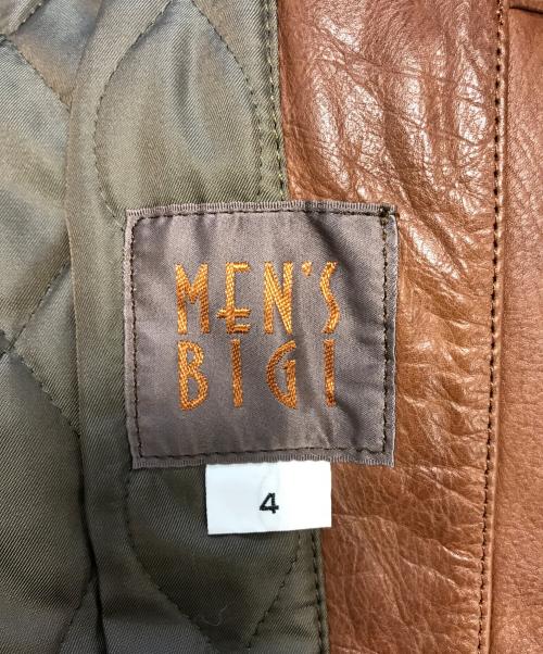 MEN'S BIGI（メンズビギ）MEN'S BIGI (メンズビギ) カウレザージャケット ブラウン サイズ:4の古着・服飾アイテム