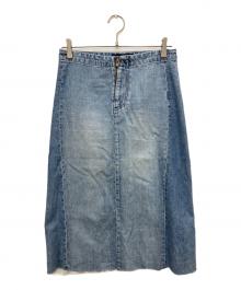 MADISON BLUE（マディソンブルー）の古着「 HEM CUT MID-LENGTH SK DENIM 　カットオフデニムスカート」｜ブルー