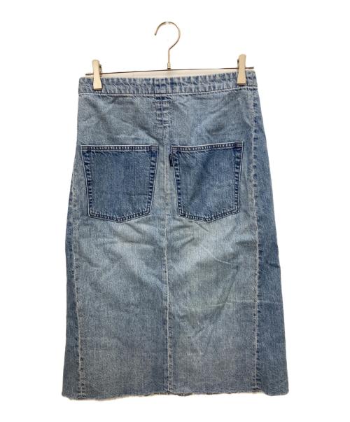 MADISON BLUE（マディソンブルー）MADISON BLUE (マディソンブルー)  HEM CUT MID-LENGTH SK DENIM 　カットオフデニムスカート ブルー サイズ:1の古着・服飾アイテム