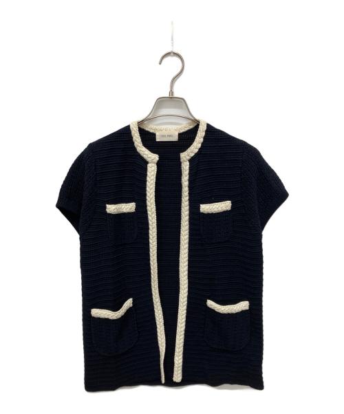 DES PRES（デ プレ）DES PRES (デ プレ) コンパクトコットン ニットジレ ネイビー サイズ:Freeの古着・服飾アイテム