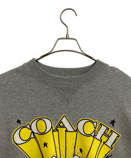 COACH（コーチ）COACH (コーチ) ベーグル クルーネック スウェットシャツ グレー サイズ:Lの古着・服飾アイテム
