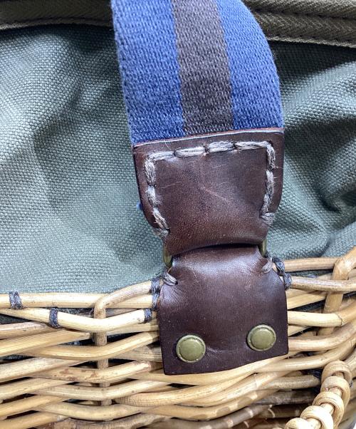 ebagos（エバゴス）ebagos (エバゴス) ラタン キャンバス 2wayカゴバッグ ブラウン×ネイビーの古着・服飾アイテム