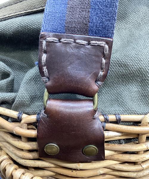 ebagos（エバゴス）ebagos (エバゴス) ラタン キャンバス 2wayカゴバッグ ブラウン×ネイビーの古着・服飾アイテム