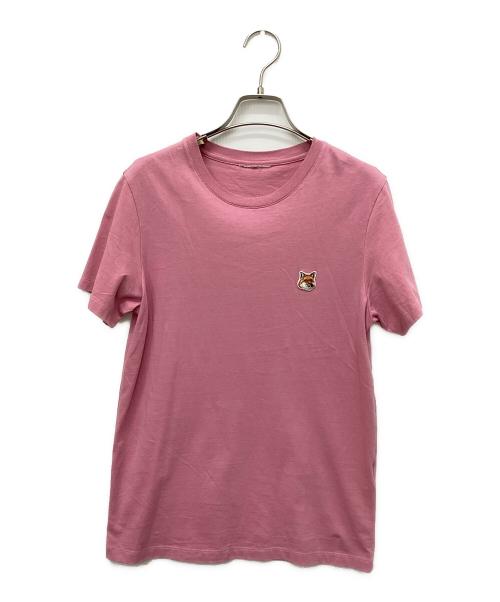 maison kitsune（メゾンキツネ）MAISON KITSUNE (メゾンキツネ) TEE-SHIRT FOX HEAD PATCH ピンク サイズ:不明の古着・服飾アイテム