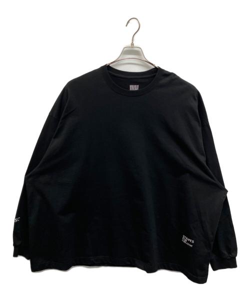 Stripes For Creative（ストライプ フォー クリエイティブ）Stripes For Creative (ストライプ フォー クリエイティブ) SUPER BIG FLAT LS TEE - Embroidery ブラック サイズ:XLの古着・服飾アイテム