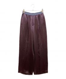 ASTRAET（アストラット）の古着「ストライプソクショウイージーワイドパンツ」｜ブラウン