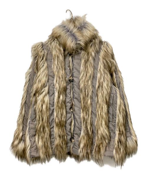 PERVERZE（パーバーズ）PERVERZE (パーバーズ) リバーシブルフェイクファーコート ベージュ×ブラウン サイズ:Fの古着・服飾アイテム